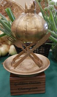Golden Onion trophy, designed and produced by Georgia artist Melissa Harris